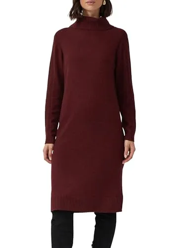 s.Oliver Midikleid mit Rollkragen und Ajourdetails in Bordeaux XL (42) - Elegantes gestricktes Midikleid mit Rollkragen und feinen Ajourdetails. Ideal für modische Auftritte und komfortables Tragen. Perfekte Passform für jeden Anlass.