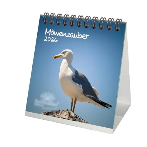 Möwenzauber Tischkalender 10cm x 10cm für 2026 Vogel - Seelenzauber