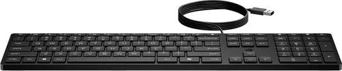 HP 320K-Tastatur für Desktop-PC, kabelgebunden, Volle Größe (100%), Kabelgebunden, USB, Membran Key Switch, Schwarz