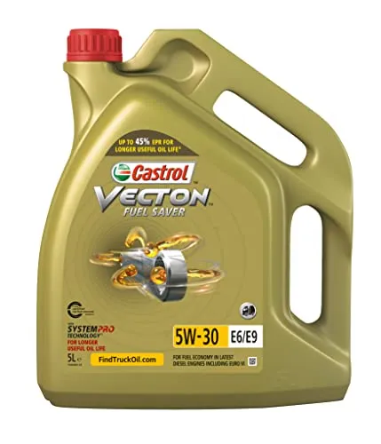 Castrol VECTON Fuel Saver 5W-30 E6/E9 - 5 Liter - Hochleistungs-Motorenöl für Nutzfahrzeuge mit System 5 TechnologyTM, bietet bis zu 45% bessere Leistung und schützt Motoren effizient.