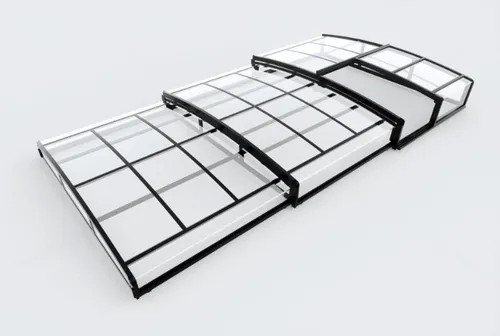 Poolüberdachung Aqualina aus Aluminium, ca. 6,63 x 3,26 x 0,8 m