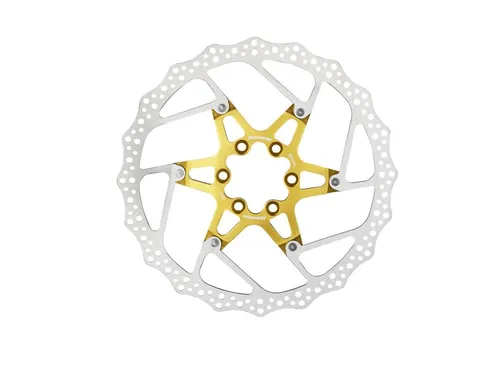 Reverse, Bremsscheibe Alu/Stahl, Aluspider gold, 135g, 6-loch, 180mm
