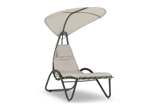 Leco Gartenliege Outdoor-Sonnenliege LISA – Gartenliege Liege mit Sonnendach