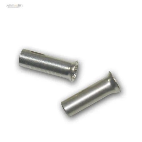 Aderendhuelsen unisoliert versilbert 1,5mm² 7mm, Aderendhülse Aderendhülsen 100
