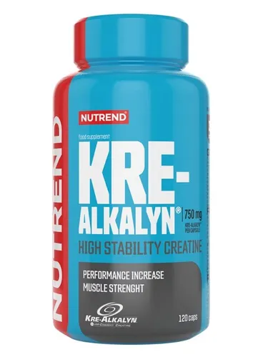 Nutrend Kre-Alkalyn (120 Kapseln) - Hochstabilisiertes Kreatin - Sportnahrung mit patentierter Kre-Alkalyn®-Technologie für optimale Kreatinaufnahme und hohe Stabilität im Verdauungstrakt, ideal für Sportler.