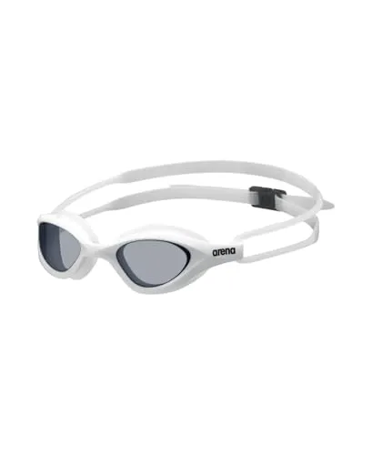 ARENA Uni Junior 365 Schwimmbrille für Kinder im Alter von 6 bis 12 Jahren, verspiegelte, bruchsichere Gläser, kein Auslaufen, Anti-Beschlag-Beschichtung, Rauch/Weiß/Transparent