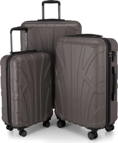 Suitline - 3er Kofferset Rollkoffer Hartschalenkoffer 4 Rollen Handgepäck-Trolley und Aufgabegepäck Koffer erweiterbar Travel Luggage Gepäck Set Hardcase ABS, TSA,Titan