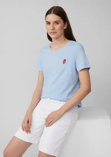 s.Oliver Kurzarmshirt T-Shirt Jersey-T-Shirt mit Stickerei