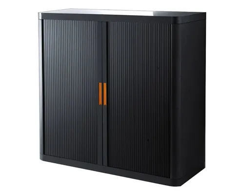 EASYOFFICE Rollladenschrank easyOffice Korpus schwarz, Griff farbig