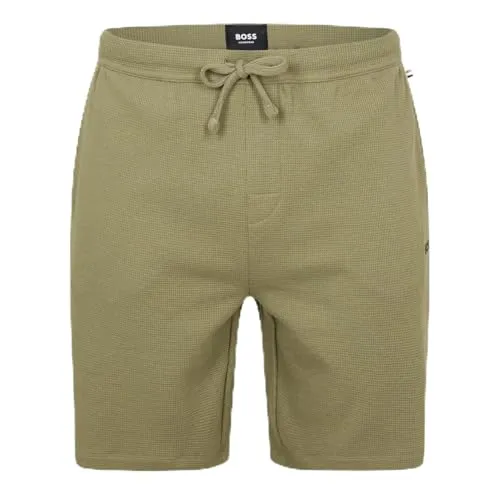 BOSS Pyjamashorts Waffle Shorts grün S - Herren-Nachtwäsche mit lässigem Design, aus bequemer Baumwoll-Polyester-Mischung für optimalen Komfort und Pflegeleichtigkeit.