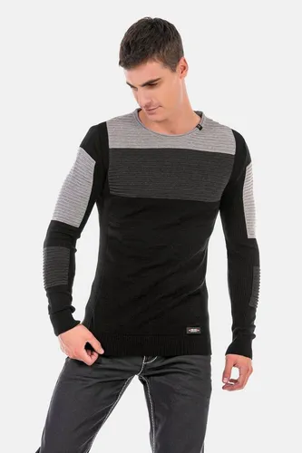 Cipo & Baxx Rundhalspullover Pullover (1-tlg) in extravagantem Strickdesign, CP247