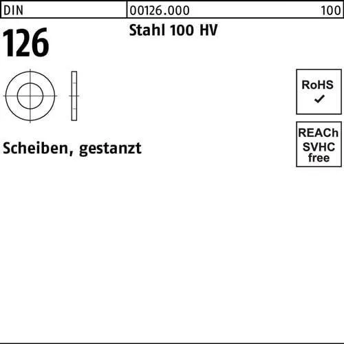 Reyher Scheiben DIN 126 Stahl 26 (100 Stück)