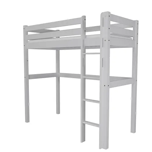 fornera f26 Massivholz Kinderhochbett aus Kernbuche, 90x200 cm, Weiß lackiert - Stabil und langlebig: Das Kinderhochbett aus massivem Buchenholz bietet eine sichere Schlaflösung. Mit zeitlosem Design und leichter Montage ist es ideal für jedes Kinderzimmer.