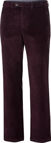 Zerberus Cordhose Herren, modische Freizeithose mit Komfortbund, Bordeaux, Gr. 25 - Hochwertige Cordhose für Männer im Regular Fit mit elastischem Material für höchsten Tragekomfort. Ideal für Business und Freizeit. Praktische Sicherheitstasche für Wertsachen.
