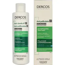 Vichy Dercos Anti-Schuppen Shampoo für fettige Kopfhaut - Spezialshampoo gegen hartnäckige Schuppen, beruhigt die Kopfhaut und pflegt das Haar mit Selenium DS und Cohesyl für ein gesundes Gleichgewicht.