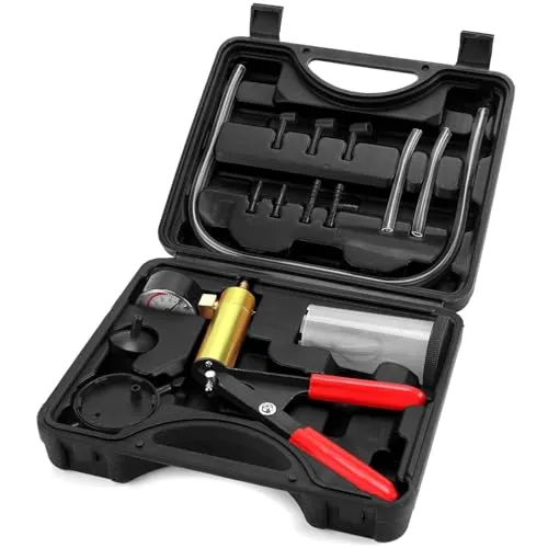 Awsuc Bremsenentlüftungsgerät,Vakuumpumpe Bremsenentlüfter Set für Auto Motorrad Tester Hand Vakuumtester Druckpruft Mit Tragetasche