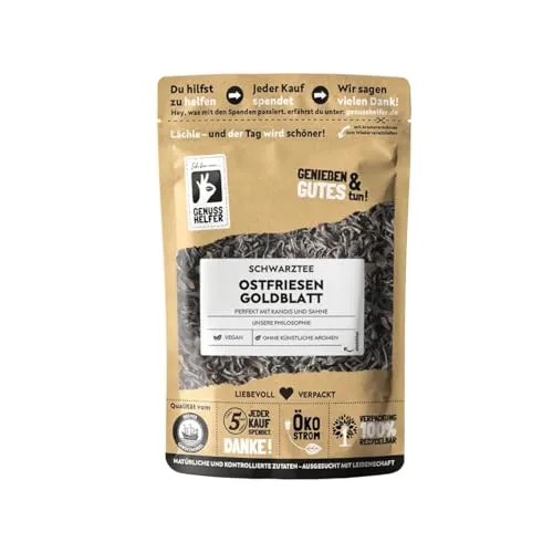 Bremer Gewürzhandel Ostfriesen Goldblatt, aromatischer lose Tee, 10 x 100g - Genießen Sie den klassischen Ostfriesentee mit seinem harmonischen Aroma. Ideal zum Servieren mit Sahne und Kluntjes. Perfekt für gesellige Momente und 100% natürliche Qualität ohne Zusätze.
