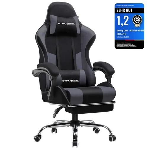 Produktbild GTPLAYER Ergonomischer Gaming Stuhl mit Fußstütze