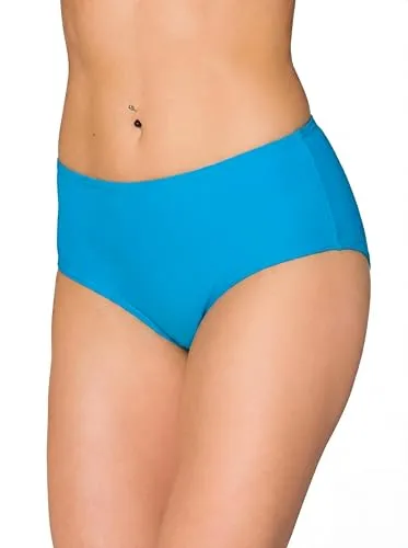 Aquarti Bikinihose Damen mit Mittelhohem Bund – Klassische Bikinihosen für Damen in Unifarben, Farbe: Azurblau, Größe: 42