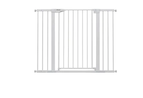 Extra breites Türschutzgitter für Kinder und Haustiere – 91 cm hoch, 75 bis 124 cm breit - Sicherheitsgitter für Türen und Treppen, einfache druckmontierte Installation ohne Bohren. Doppelte Sicherheit und automatische Schließfunktion für mehr Komfort.
