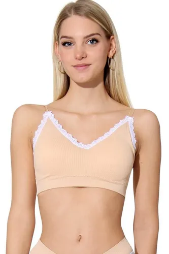 Yenita® Bustier Ribbed Collection mit feiner Spitze