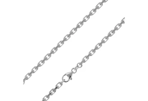 trendor Kette ohne Anhänger aus 925 Sterlingsilber - Elegante Ankerkette aus diamantiertem 925 Sterlingsilber, 2,5 mm breit, mit sicherem Karabinerverschluss. Hochwertige Verarbeitung, Made in Germany, inklusive Mikrofaser-Pflegetuch.