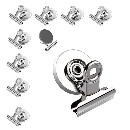 Magnetische Clips Stark,10 Stücke Magnetische Clips Whiteboard Magnete Klammer Kühlschrank Magnete mit Klammer für Küche kühlschrank Fridge Magnete für Kühlschrank Büro Schule Etiketten Tafel