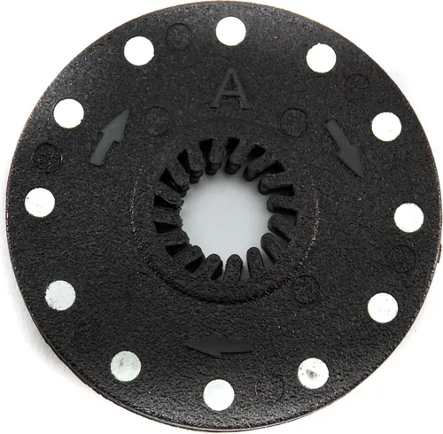 Magnet Scheibe für Umdrehungs Sensor Tretlager E-Bike - Schwarze Magnet Scheibe für E-Bikes, Durchmesser 75mm, ideal für die Montage am Tretlager. Perfekte Lösung für präzise Sensorerfassung bei Elektrofahrrädern.