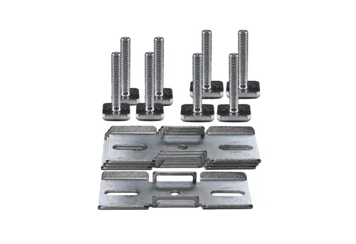 Menabo T-Nut Adapter Satz für Dachbox Mania 320 und Marathon - Gepäckträger-Zubehör aus robustem Stahl, einfach zu installieren mit 8 Schrauben und 4 Befestigungselementen für eine sichere Reise.