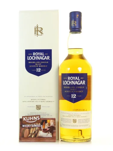 Royal Lochnagar 12 Jahre Whisky - Schottischer Single Malt Whisky, 12 Jahre gereift mit einem einzigartigen Finish aus Bourbon und Sherry, ideal für Kenner und Genießer.