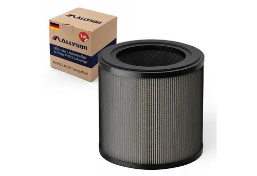 Allyson HEPA-Filter Philips Luftreiniger Ersatzfilter (2er Set), HEPA-Filter für Philips, Zubehör für Philips Luftreiniger AC0950 Philips Luftreiniger AC0951, Für Philips AC0950 & AC0951, ersetzt FY0910/30, 3-in-1 Filter.