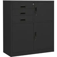 vidaXL Büroschrank Anthrazit 90x40x102 cm aus Stahl - Robuster Büroschrank mit verstellbarem Einlegeboden und Schließfach für sichere Aktenaufbewahrung. Ideal für jede Büroeinrichtung, langlebig und leicht zu reinigen.