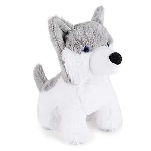 Zappi Co Kinder Kuschelweiches Plüschtier - Perfekte kuschelige Spielgefährten für Kinder Geburtstage und besondere Anlässe(12-15cm) (Husky Dog)