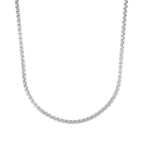 Amor Halskette Edelstahl Herren Halsschmuck 55 cm - Ketten für Herren - Glänzende Edelstahl-Halskette mit praktischem Karabinerverschluss, ideal für besondere Anlässe, kommt in einer eleganten Schmuck Geschenk Box.