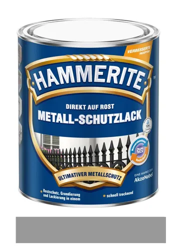 HAMMERITE Metall Schutzlack 250ml glänzend silber - Rostschutz für Metall - Lacke, glänzender silberner Rostschutzlack, ideal für langlebigen Schutz von Metalloberflächen gegen Rost und Witterungseinflüsse.