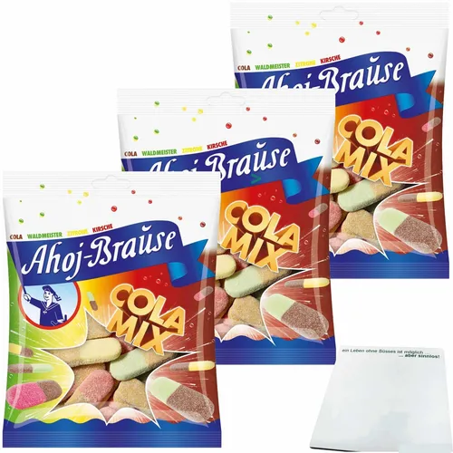 Ahoj Brause Cola Mix Kaubonbon ein buntes Naschvergnügen 3x150g Packung usy