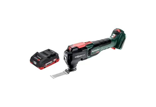 Metabo MT 18 LTX BL QSL Akku Multitool 18 V Starlock Plus mit LiHD Akku 4,0 Ah - Vielseitiges Multitool für verschiedene Anwendungen, ausgestattet mit leistungsstarkem 18 V Akku und bürstenlosem Motor für effiziente Nutzung.