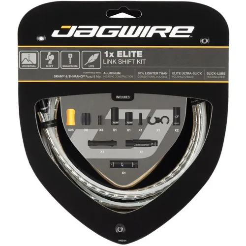 Jagwire 1x Elite Link Shift Kit – Silber - Hochwertiges Fahrradschaltkabel-Set in elegantem Silber, ideal für präzise Schaltvorgänge und verbesserte Performance beim Radfahren.