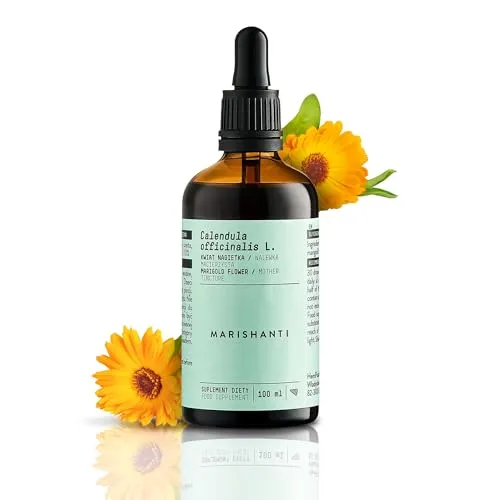 Ringelblume (Calendula Officinalis L.) Alkoholfreie Urtinktur – flüssiger Extrakt – Tropfen – 100 ml – Nahrungsergänzungsmittel – Marishanti – 100% natürlich und vegan