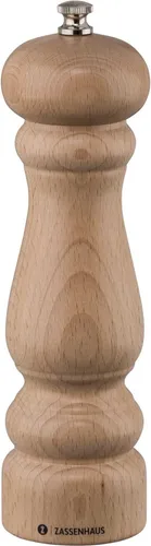 Zassenhaus Pfeffermühle Potsdam 20 cm aus Buchenholz - Wecker - Klassische Pfeffermühle mit stufenlos verstellbarem Keramik-Mahlwerk für perfekten Geschmack, Höhe 20 cm und aus hochwertigem Buchenholz.