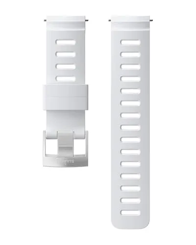 Suunto Dive 1 Silikonarmband 24 mm White/steel Größe M - Uhrenarmband für Sportmessgeräte, leichtes Silikonarmband mit Schnellverschluss für einfachen Wechsel. Ideal für Suunto Dive D5 und Spartan Sport, passt Handgelenke von 130 bis 220 mm.