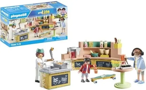 PLAYMOBIL 71538 Food Lounge - Spielfigur Spielsets, abwechslungsreiche Essensauswahl für kreatives Spielen und Rollenspiele