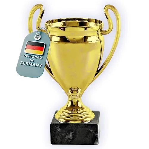 Larius Pokal Ehrenpreis - Universal Auszeichnung Trophäe mit/ohne Wunschtext (ohne Wunschtext, S) (ohne Wunschtext, Gold, S)