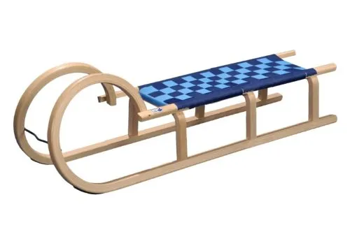 Hörnerrodel ca. 110 cm mit Gurt - Robuster Holzschlitten für Kinder von 3 bis 99 Jahren, ideal für winterliche Abenteuer. Mit Sicherheitsgurt für zusätzlichen Halt und Komfort.