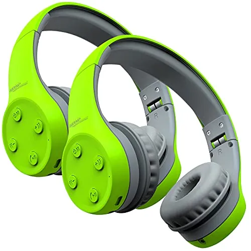 auvisio Headset, Bluetooth: 2er-Set Over-Ear-Stereo-Headset für Kinder, Lautstärke-Begrenzung, BT5 (Faltbarer Kopfhörer, Over-Ear-Stereo-Kopfhörer, Freisprecheinrichtung)