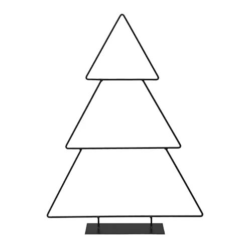 Metall Tannenbaum zum Schmücken schwarz - 41 cm - Weihnachts Deko Ständer für Zierschmuck - Deko Tanne für Baumschmuck und Christbaumkugeln