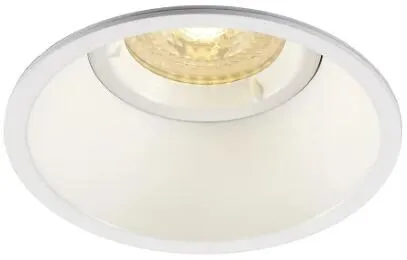 SLV 113161 Horn-O LED Einbauleuchte GU10 50W - Matt Weiß - Hochvolt Einbauleuchte der HORN Serie aus Stahl, mit schräg versetztem Leuchtmittel für besondere Optik und reduzierte Blendung. Ideal für stilvolle Beleuchtung in jedem Raum.