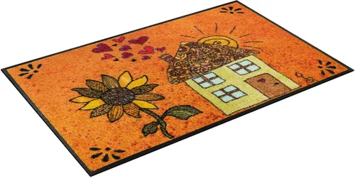 wash+dry Fußmatte Sonnenhaus 40x60cm - Hochwertige Fußmatte für innen und außen, waschbar bis 60°C, rutschfest und trittschalldämmend, ideal für Allergiker und Tierbesitzer.
