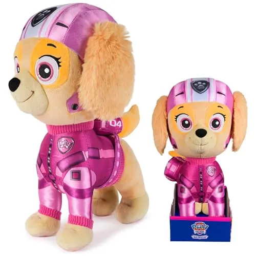 PAW PATROL: Air Rescue, Skye Plush Toy, 12-Inch Tall, Premium Stuffed Animals, with Removable Backpack, Kids Toys for Boys and Girls Ages 3 and up