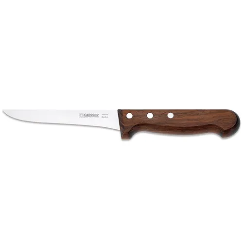 Giesser Ausbeinmesser 13 cm - Fleischmesser mit steifer Klinge und ergonomischem Holzgriff - Messer, Beile & Sägen - Ideal für Hobby- und Profi-Köche, ermöglicht präzises Lösen von Fleisch vom Knochen mit rutschfestem, ergonomischem Griff.